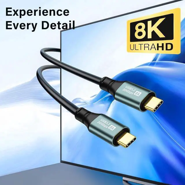 Alt view image 6 of 7 - Coiled USB C to USB C Cable USB 3.2 Type C 20Gbps PD 100W 8K@60Hz Fast Charging Data Cable for Phone, Tablet and Other USB Devices C-1.8M