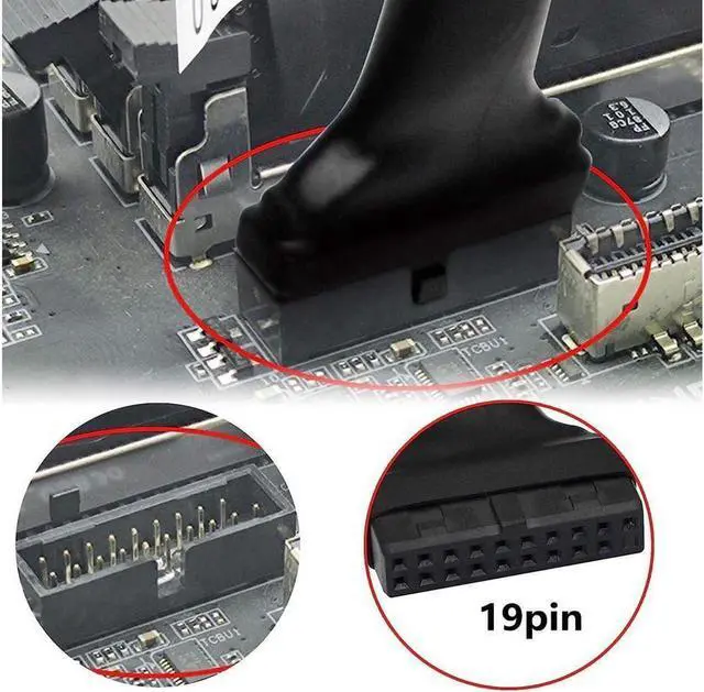 Alt view image 5 of 7 - USB 3.0 Header to USB 2.0, USB 3.0 19 Pin Female to USB 2.0 9 Pin Connectors Motherboard Cable for Data Transmission 2-Pack (19Pin Female)