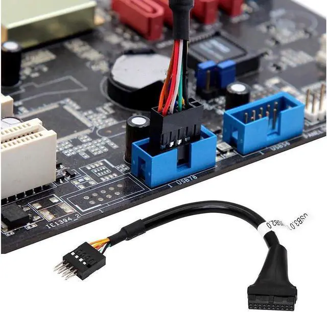 Alt view image 3 of 7 - USB 3.0 Header to USB 2.0, USB 3.0 19 Pin Female to USB 2.0 9 Pin Connectors Motherboard Cable for Data Transmission 2-Pack (19Pin Female)