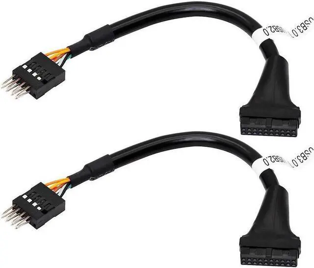 Alt view image 6 of 7 - USB 3.0 Header to USB 2.0, USB 3.0 19 Pin Female to USB 2.0 9 Pin Connectors Motherboard Cable for Data Transmission 2-Pack (19Pin Female)
