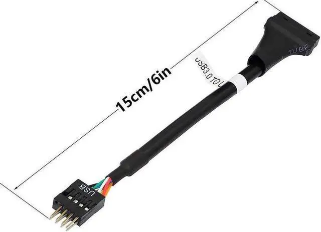 Alt view image 4 of 7 - USB 3.0 Header to USB 2.0, USB 3.0 19 Pin Female to USB 2.0 9 Pin Connectors Motherboard Cable for Data Transmission 2-Pack (19Pin Female)