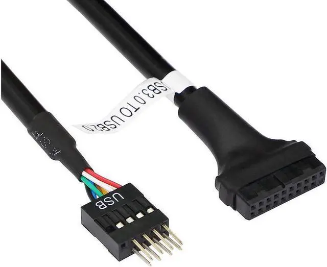 Alt view image 2 of 7 - USB 3.0 Header to USB 2.0, USB 3.0 19 Pin Female to USB 2.0 9 Pin Connectors Motherboard Cable for Data Transmission 2-Pack (19Pin Female)