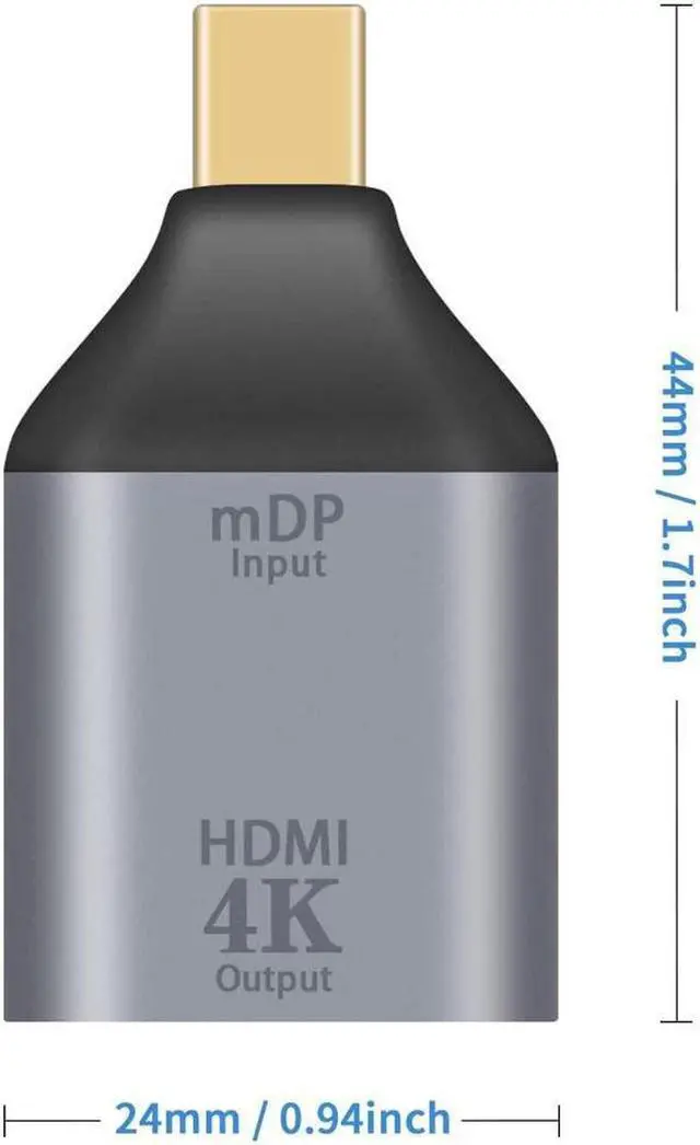 Alt view image 7 of 7 - Mini DisplayPort to HDMI Adapter 4K Mini DP to HDMI Adapter Male to Female Mini Display Port to HDMI Converter Gold Plated Adapter for MacBook Microsoft Surface Pro 2pack