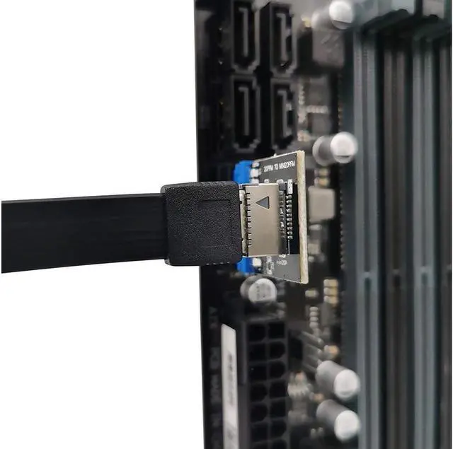 Alt view image 3 of 6 - USB 3.0 (3.1 Gen 2) Internal (19-Pin) Header to USB 3.1/3.2 Type-C (20-Pin) A-Key Front Panel Adapter