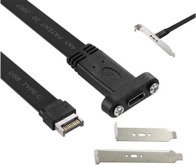Main image of USB 3.1 Type C Front Panel Header Extension Cable cm, USB 3.1 Type E to USB 3.1 Type C Cable,Gen 2 10 Gbps Internal Adapter Cable,with Mount Screw (26cm)