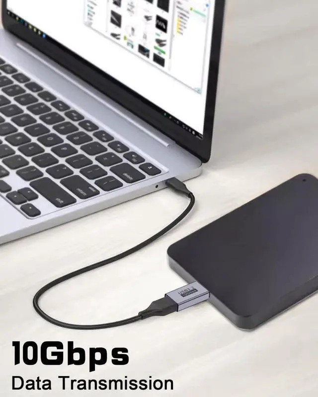 Alt view image 4 of 7 - USB A to Micro B Adapter (2 Styles), USB to Micro B Male Female Converter for 10Gbps Data Charging Hard Drive Cable for External Hard Drives