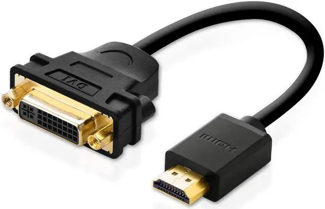 Main image of HDMI Input to DVI (24+5) Output Adapter Cable -Bi-Directional HDMI Male to DVI (24+5) Female Adapter for Xbox One, PS4, PS3, Apple TV, Roku, HDTV, Plasma, DVD and Projector (Black)