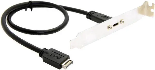 Main image of Motherboard USB 3.1 Header Male to USB-C Type-C Female Extension Cable 50cm with Back Panel Mount Bracket
