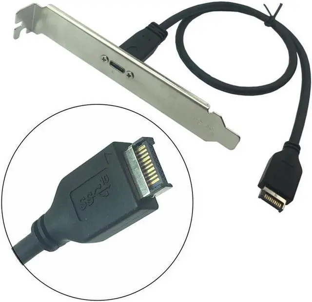 Alt view image 2 of 3 - 0.5m Type E Male To USB-C Type C Female Motherboard Expansion Cable USB 3.1 Front Panel Header Connector wire cord