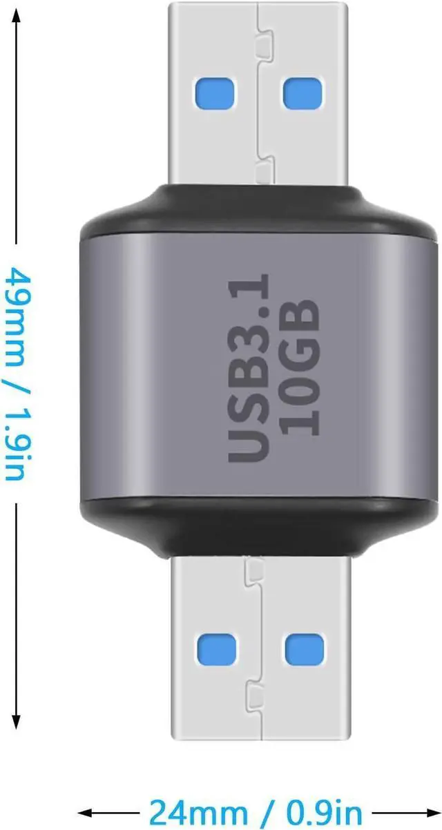 Alt view image 6 of 7 - 10Gbps USB 3.0 Adapter Male to Male, USB 3.0 Type A to Type A Connector for Hard Driver, Laptop, DVD Player, Hub, Monitor, Camera, 2-Pack