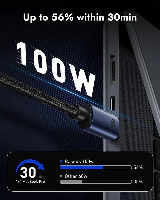 Alt view image 6 of 7 - 3.3ft 100W USB C to C Charging Cable, Basues USB C Cable Fast Charging Type C Cord for MacBook Air, Mac Book Pro,iPad Pro/Air, Google, Samsung Galaxy S22/21/20/Note20 Fits All USB C Port Devices