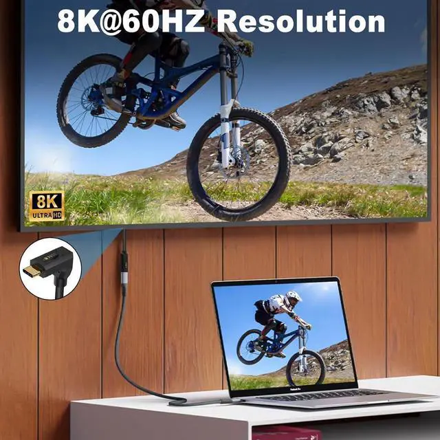 Alt view image 6 of 6 - 240W USB C Extension Cable 1ft, 40Gbps USB Type C Extension Cable Short, 90 Degree USB 4 Extension Cable with 8K Video, Up&Down Type C Extender Cord for Thunderbolt 4 and Laptop