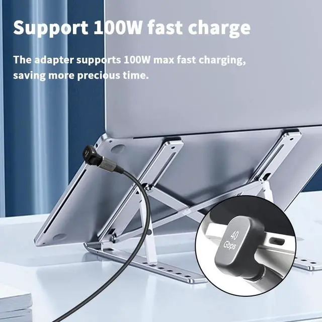 Alt view image 2 of 7 - 180 Degree USB C Adapter 40Gbps, 100W, 8K@60Hz, USB C Female to Male Extender Adapter Compatible with Rog Ally, Steam Deck, Switch (2 Pack)