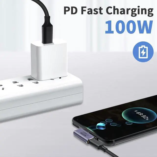 Alt view image 6 of 7 - USB C Right Angle Adapter 40G (Two Styles), 90 Degree USB C Male to Female Adapter for Steam Deck, MacBook, Meta Quest, Phone
