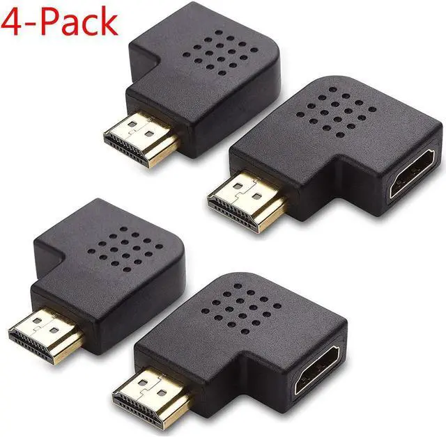 Main image of HDMI Right Angle Port Saver Adapter (Male to Female) -Flat 90 Degree And 270 Degree,for Roku, PS3, PS4, Fire Stick,Chromecast, Nintendo Switch,HDTV, Laptop,Xbox 4-Pack