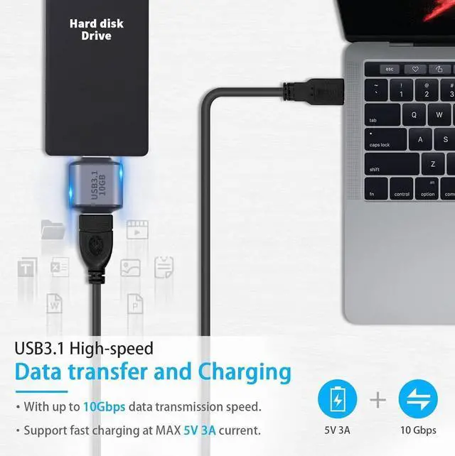 Alt view image 4 of 7 - 10Gbps USB 3.0 Adapter Male to Male, USB 3.0 Type A to Type A Connector for Hard Driver, Laptop, DVD Player, Hub, Monitor, Camera, 2-Pack