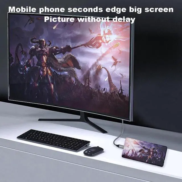 Alt view image 3 of 7 - USB C USB3.1 to HDMI 8K 2.1 Cable 3.3FT 7680x4320 8K@60Hz 4K@120Hz UHD HDR High Speed 48Gbps Thunderbolt 3 Compatible for HDTVs Projectors and Monitors