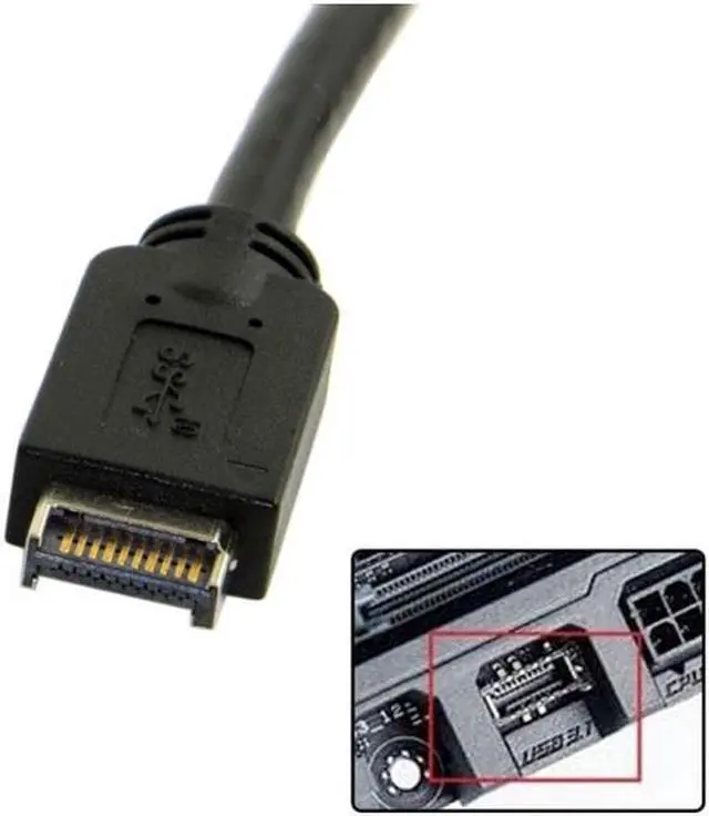 Alt view image 3 of 6 - USB 3.1 Front Panel Header to USB-C Type-C Female Extension Cable 40cm with Panel Mount Screw UC-037