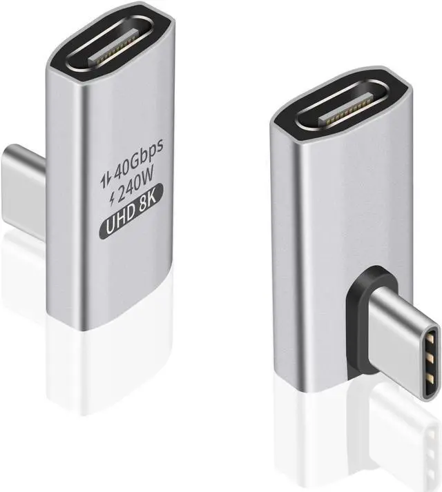 Main image of 90 Degree USB C Adapter - 240W Right Angle USB C Adapter with 40Gbps, 8K@60Hz Video Display for Thunderbolt4/3, Laptop, Tablet, Phone