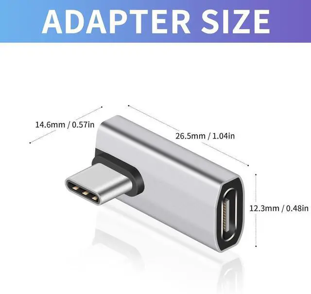 Alt view image 3 of 7 - 90 Degree USB C Adapter - 240W Right Angle USB C Adapter with 40Gbps, 8K@60Hz Video Display for Thunderbolt4/3, Laptop, Tablet, Phone