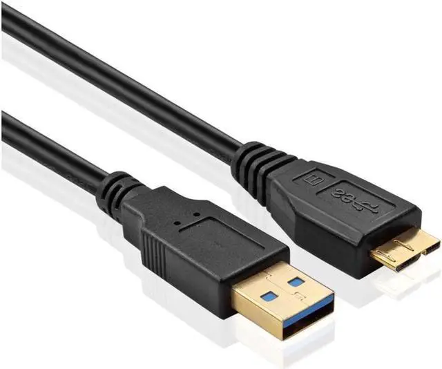 Alt view image 2 of 4 - USB 3.0 Cable - Micro-B to Type A (6 FT) Type A-Male to Micro B Male Adapter Converter Extension Gold Plated SuperSpeed USB Connector Port Plug Wire Cord - Black