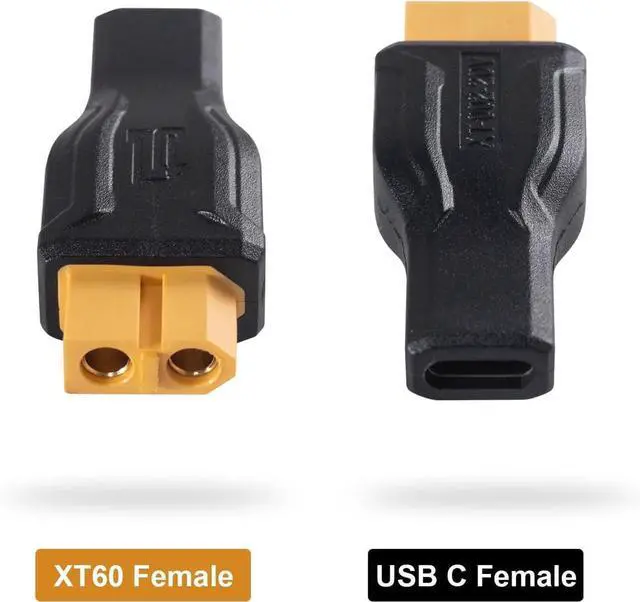 Alt view image 6 of 7 - USB C to XT60 Adapter 2Pack, USB Type-C Female to XT60 Female Charging Connector, USB C to XT60 Extension Adapter 100W 20V/5A for Model, Energy Storage Power, Outdoor Power, Monitor Power