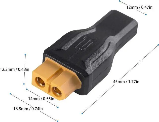 Alt view image 5 of 7 - USB C to XT60 Adapter 2Pack, USB Type-C Female to XT60 Female Charging Connector, USB C to XT60 Extension Adapter 100W 20V/5A for Model, Energy Storage Power, Outdoor Power, Monitor Power