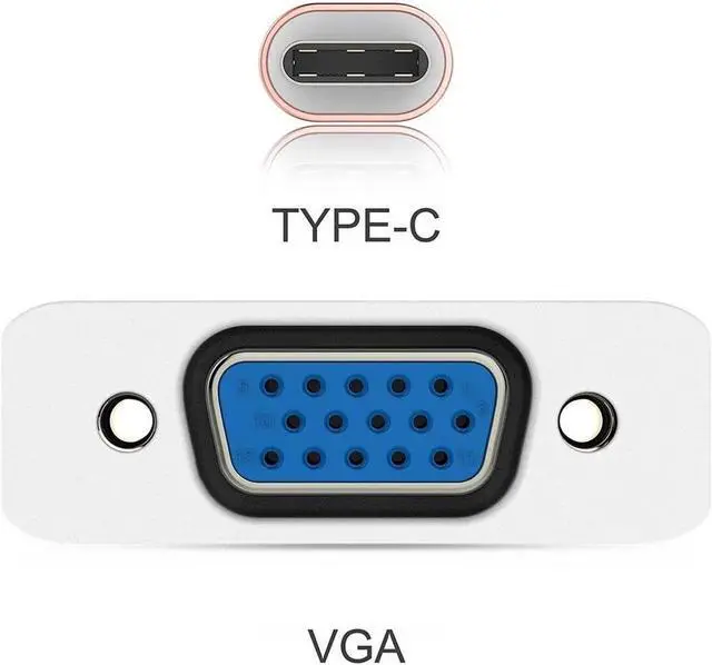 Alt view image 5 of 6 - USB C to VGA Cable Adapter Type C to VGA Monitor Converter Compatible Apple 2020-2016 MacBook Pro 13/15/16 New Mac Air/Surface MacBook 12 Chromebook More