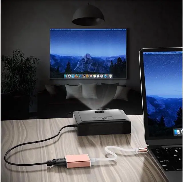 Alt view image 3 of 6 - USB C to VGA Cable Adapter Type C to VGA Monitor Converter Compatible Apple 2020-2016 MacBook Pro 13/15/16 New Mac Air/Surface MacBook 12 Chromebook More