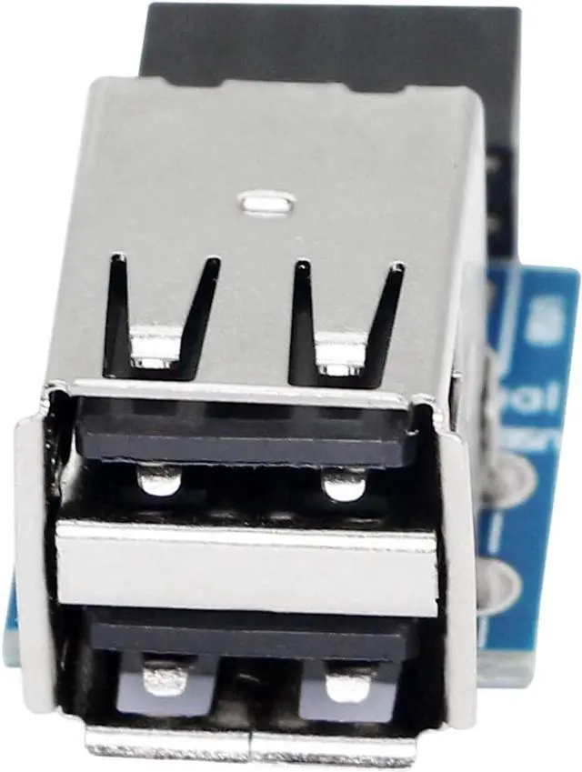 Alt view image 4 of 6 - 9pin USB 2.0 Female Pin Dual 2 Port USB Motherboard Header Adapter-Dual Layer Type for PC (Dual)
