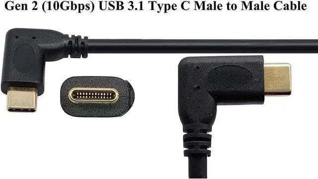 Alt view image 5 of 5 - 90 Degree USB 3.1 Type C Male to Male Gen 2 (10Gbps) Connector Extension Cable, Supports Charging, Data, Audio, Video Cable for New MacBook Pro 2017,USB-C Hub,Type-C Devices,Laptops(20cm-M/M)