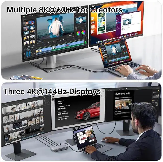 Alt view image 4 of 6 - 3.3ft USB 5 Cable, 80 Gbps Data Transfer, Dual 8K/16K Display Support, 240W Charging, USB-C to USB-C for Laptops, Monitors & PCs