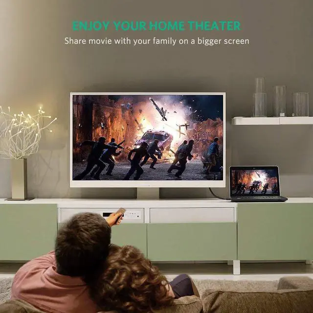 Alt view image 4 of 6 - 4K UHD DP to HDMI Cable Male to Male Displayport to HDMI Video Cable DisplayPort to HDTV Monitor Cable Support Audio for HP EliteBook,HTC VIVE Virtual Reality System and DP Enabled Devices 3.3FT