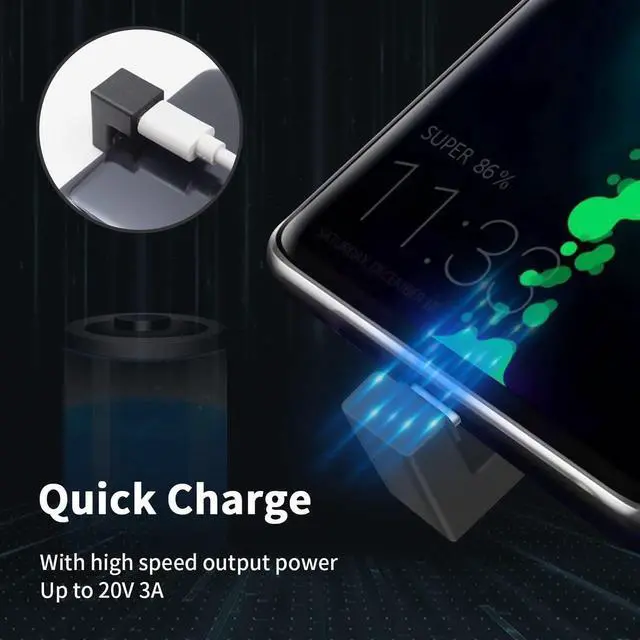 Alt view image 6 of 7 - USB C U Shape Adapter, 3-Pack USB C 180 Degree Adapter, 10Gbps USBC to USBC Extension Adapter with (Type-C 3.1 Gen 2) Data Fast Charging Connector for Mobile Phone, Laptop,Galaxy