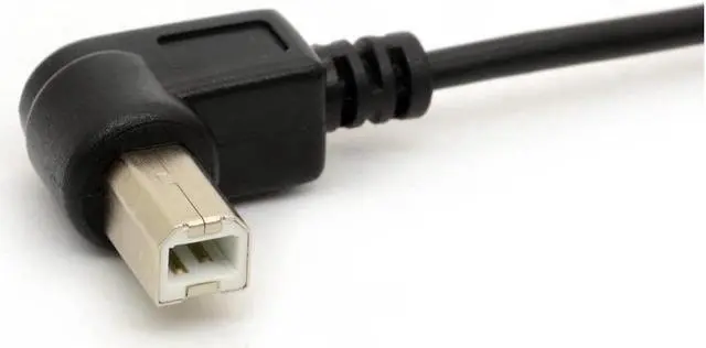 Alt view image 3 of 4 - 1.5M USB to Printer Adapter Cables 90 Degree USB 2.0 A Male to B Right Angle Plug Converter Lead 480Mbps High Speed Wireless Wired Adaptor Scanner Extension Cord (Right)