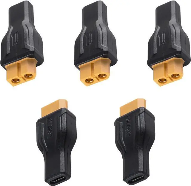 Main image of 5Pack XT60 Female to USB C Female Adapter, USB C to XT60 Adapter PD 100W 20V/5A Charging Extension Adapter for Model, Energy Storage Power, Outdoor Power, Monitor Power
