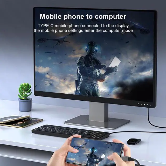Alt view image 4 of 7 - USB C to HDMI Cable 8K, 3.3ft USB Type C to HDMI Cable Adapter High Speed Braided Cord Connect Laptop and Phone to TV Compatible with iPhone 15/Plus/Pro/Pro Max, MacBook Pro/Air, iPad Pro