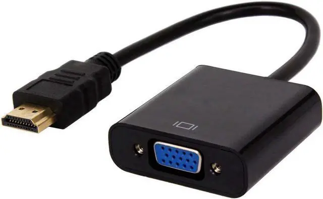 Alt view image 2 of 7 - HDMI to VGA, Gold-Plated HDMI to VGA Adapter (Male to Female) for Computer, Desktop, Laptop, PC, Monitor, Projector, HDTV, Chromebook, Raspberry Pi, Roku, Xbox and More - Black
