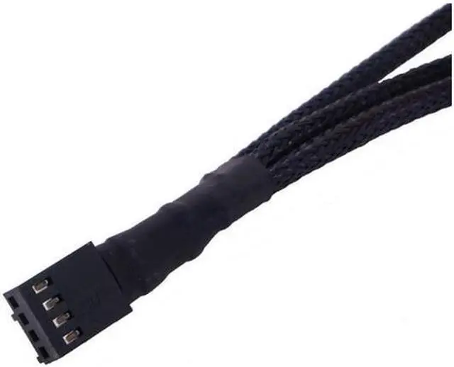 Alt view image 7 of 7 - PWM Fan Splitter Adapter Cable Sleeved Braided Y Splitter Computer PC 4 Pin Fan Extension Power Cable 1 to 3 Converter 10.6 inches (2 Pack)