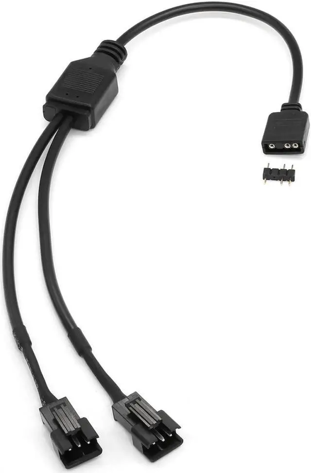 Alt view image 3 of 7 - ARGB Splitter Cable, 5V 3 Pin Addressable RGB Splitter Cable with SM 3 Pin Male Connector for Computer Chassis, 1 to Dual ARGB Cable, 11.8 Inches, 2 Pack (1 to 2 ARGB Spliter Cable (Male))