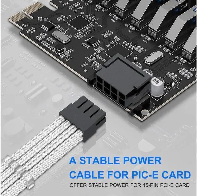 Alt view image 6 of 7 - Sleeved Cables, PSU Extension Cable Kit for Power Supply, Fiber Braided ATX EPS PCI-E Cable with Combs, 30CM (White)