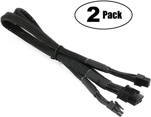 Alt view image 3 of 5 - Dual Mini 6 Pin to 8 Pin PCI Express Video Card Power Adapter Braided Sleeved Cable for Mac Pro Tower/Power Mac G5 15-inches(2Pack)