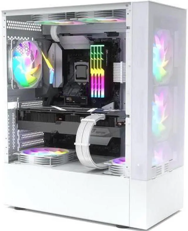 Alt view image 5 of 5 - White PSU Extension Cable Kit,Custom Sleeved Power Supply Cable Mod for PC Build 18AWG 24Pin ATX /8 (4+4) Pin EPS CPU Cable /8 (6+2) Pin PCI-E GPU PSU Cables 6PCS with Cable Comes