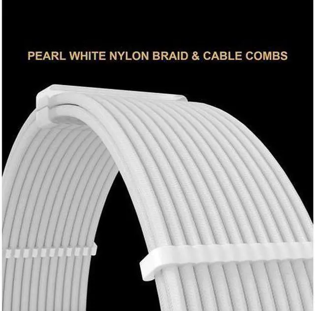 Alt view image 3 of 5 - White PSU Extension Cable Kit,Custom Sleeved Power Supply Cable Mod for PC Build 18AWG 24Pin ATX /8 (4+4) Pin EPS CPU Cable /8 (6+2) Pin PCI-E GPU PSU Cables 6PCS with Cable Comes