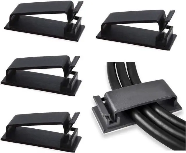 Main image of 50-Pcs Self Adhesive Cable Management Clips, Cable Organizers Wire Clips Cord Holder for TV PC Laptop Ethernet Cable Desktop Home Office