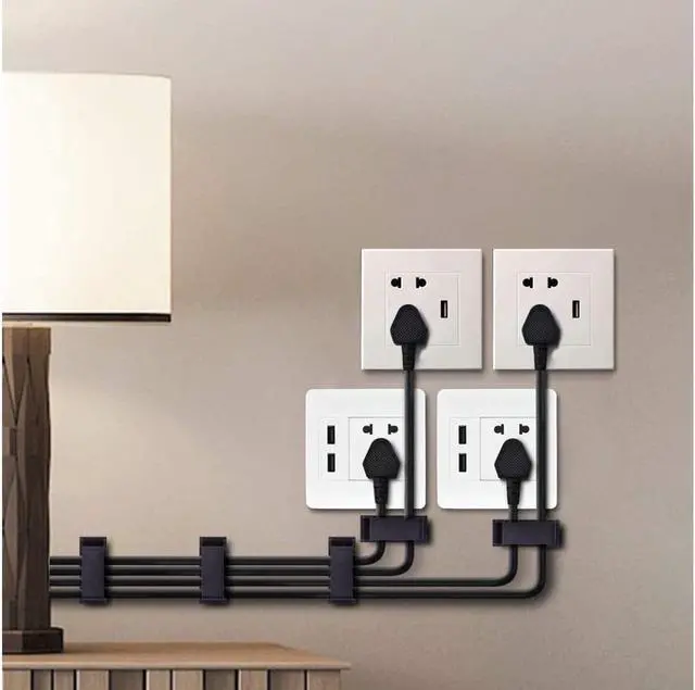 Alt view image 7 of 7 - 50-Pcs Self Adhesive Cable Management Clips, Cable Organizers Wire Clips Cord Holder for TV PC Laptop Ethernet Cable Desktop Home Office