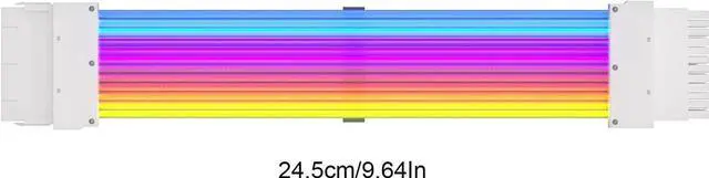 Alt view image 7 of 7 - RGB PSU Cables,ARGB Motherboard Power Supply Cable,24 Pin Sleeved Cable Extension Kit,Strimer Extension Cable Kit 5V 3Pin Synchronized,Customed White PC Chassis(White Connector A Style)