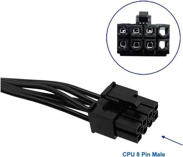 Alt view image 3 of 3 - Replacement for Dual CPU 8 Pin Male to Mini 12 Pin GeForce RTX 30 Series GPU Power Adapter Cable for Modular PSUs 25-inch(63cm)