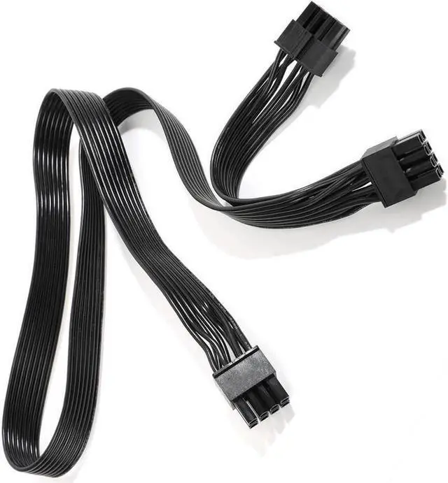 Alt view image 2 of 4 - PSU CPU 8 Pin to Dual 8 (4+4) Pin EPS Cable Male to Male CPU Power Cable for Seasonic Focus Prime ROG Thor Strix Modular Power Supply (70cm+15cm)