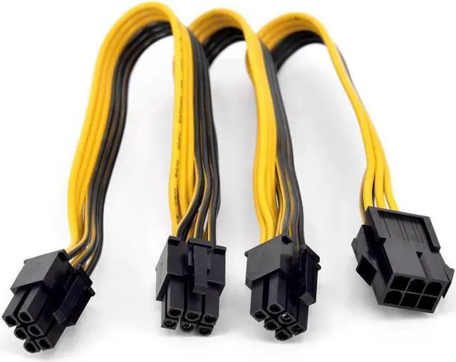 Main image of PCI express GPU 6pin Port Multiplier PCIe Graphics card 6 Pin 1 to 3 ways Power supply Extension Cable Female to Male 18AWG